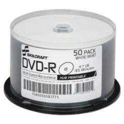 Skilcraft Inkjet Printable Dvd-R, Package Of 50