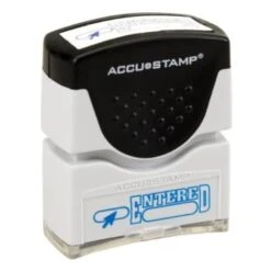 Skilcraft Pre-Inked Message Stamp, Entered, Blue