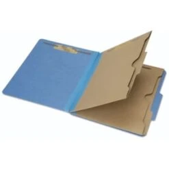 Skilcraft Pocket-Style Classification Folder, Letter, Dark Blue, Pack Of 10