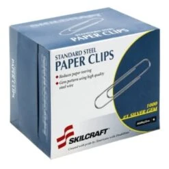 Skilcraft Paper Clips, Small No. 1, Silver, Package Of 1,000