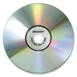 Skilcraft Branded Attribute Media Disks, Dvd-Rw, 4.7gb, 4x, Silver, Package Of 5