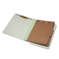 Skilcraft End Tab Classification Folders, 2, Letter, Light Green, Pack Of 10