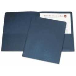 Skilcraft Double Pocket Portfolio, Letter Size, Dark Blue, Box Of 25