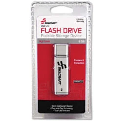 Skilcraft Ultra-Slim Flash Drive, 8 Gb, Silver