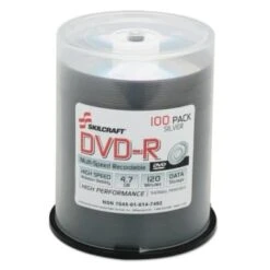 Skilcraft Dvd-R Recordable Disc, 4.7gb/120min, 16x, Spindle (100-Pack)