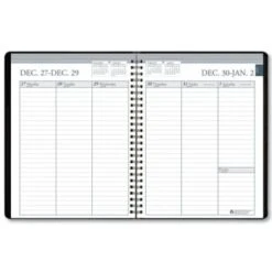 Skilcraft Weekly Planner Wirebound 8.75 X 6.88 Black Cover Jan-Dec 2023
