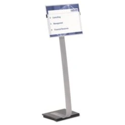 Durable Info Sign Duo Floor Stand Tabloid-Size Inserts 15 X 50 Clear -Print And File 229119 RightView Lg