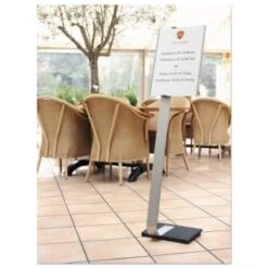 Durable Info Sign Duo Floor Stand Tabloid-Size Inserts 15 X 50 Clear -Print And File 229119 TopView Lg