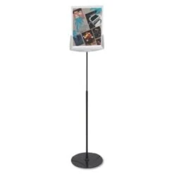 Durable Sherpa Infobase Sign Stand Acrylic/metal 40" To 60" High Gray -Print And File 229167 BackView Lg