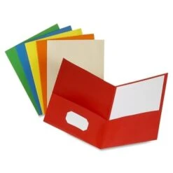 Office Depot® Assorted Colors Leatherette 2-Pocket Portfolio
