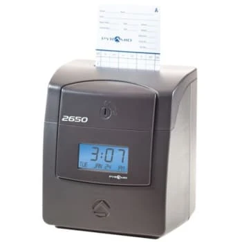 Pyramid™ 2650 6-Column Top Loading Time Clock, 8 X 6-1/2 X 4-3/4", Charcoal Gray 3 Pyramid™ 2650 6-Column Top Loading Time Clock, 8 X 6-1/2 X 4-3/4", Charcoal Gray