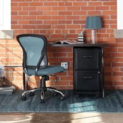 Space Solutions 18" Deep 2 Drawer Mobile Letter Width Vertical File Cabinet, Black -Print And File 287898 DetailedProductView8 Lg