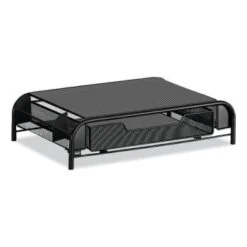 Safco Powered Onyx™ Monitor Stand, 18.25" X 11.75" X 4.5", Black