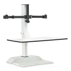 Safco Soar™ Electric Desktop Sit/stand Dual Monitor Arm, For 27" Monitors, White