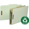 Smead Pressboard Classification Folder, 1 Divider, Legal, Green, Box Of 10