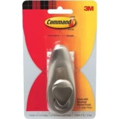 3M Command™ Damage-Free Hook, Forever Classic, Large, Brushed Nickel