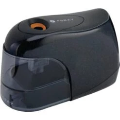Foray® Battery-Operated Cordless Pencil Sharpener, Black/silver