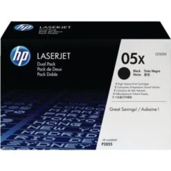 HP 05X / CE505XD LaserJet Toner Cartridges, Black, Package Of 2
