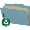 Smead® Pressboard Classification Folders, 1 Divider, Legal Size, Blue, Box Of 10