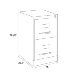 Hirsh 26.5" Deep 2 Drawer Letter Width Vertical File Cabinet, Commercial Grade, Light Gray -Print And File 334108 DetailedProductView13 Lg