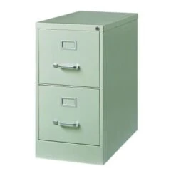 Hirsh 26.5" Deep 2 Drawer Letter Width Vertical File Cabinet, Commercial Grade, Light Gray -Print And File 334108 LeftView Lg