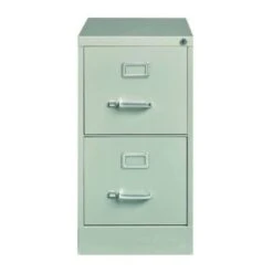 Hirsh 26.5" Deep 2 Drawer Letter Width Vertical File Cabinet, Commercial Grade, Light Gray