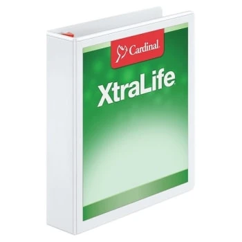 Cardinal® Xtralife Locking Slant-D White Ring Binder- 1-1/2 Inch Rings 3 Cardinal® Xtralife Locking Slant-D White Ring Binder- 1-1/2 Inch Rings