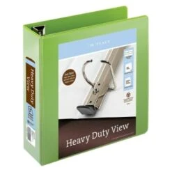 Office Depot® Heavy-Duty Easy Open Army Green D-Ring View Binder - 3 Inch Rings