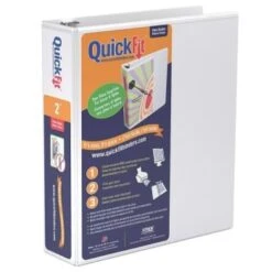 Stride® Quickfit White Round Ring View Binder With 2" Rings