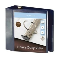 Office Depot® Navy Heavy-Duty D-Ring View Binder With 5 Inch Rings
