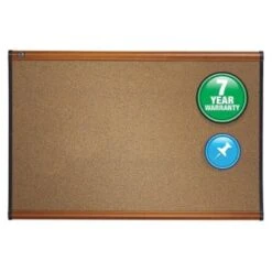 Quartet® Brown Wood Color Cork Bulletin Board 36" X 48" - Light Cherry Frame