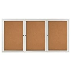 Quartet® Anodized Aluminum Frame 3-Door Enclosed Bulletin Board 36" X 72"