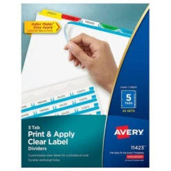 Avery® Index Maker 5-Tab Divider Set With Label Strip, Package Of 25