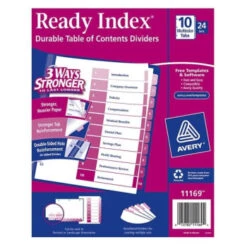 Avery® Index 10-Tab Uncollated Divider, Package Of 24
