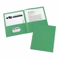 Avery® Green 2-Pocket Folder Without Fastener, Package Of 25