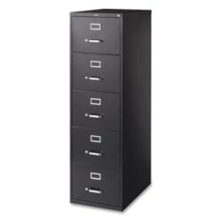 Lorell® Fortress Black 5-Drawer Legal-Size Steel Vertical File Cabinet
