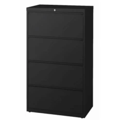Workpro® 4-Drawer Black Steel Lateral File Cabinet