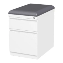 Lorell® 2-Drawer White Mobile Letter-Size Pedestal File Cabinet - Seat Cushion