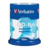 Verbatim® White Cd-R Printable Disc Spindle, Package Of 100 -Print And File 738713 w MainProductImage BUS Lg
