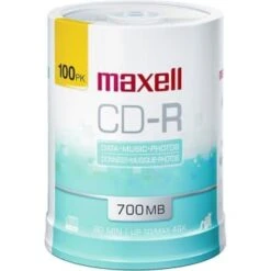 Maxell 700 Mb Cd-R Media Spindle, Package Of 100