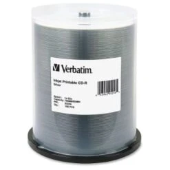 Verbatim® Silver Inkjet-Printable Cd-R Disc Spindle, Package Of 100