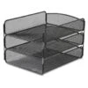 Safco® Onyx Black Cubicle Panel Triple Letter Tray -Print And File 739067 w MainProductImage BUS Lg