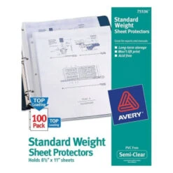 Avery® Semi-Clear Standard Weight Top Load Sheet Protector, Package Of 100