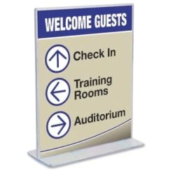 Deflecto® Clear Plastic Image Stand-Up Sign Holder