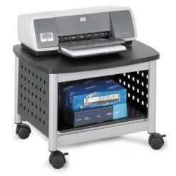 Safco® Scoot Black/silver Under Desk Printer Stand